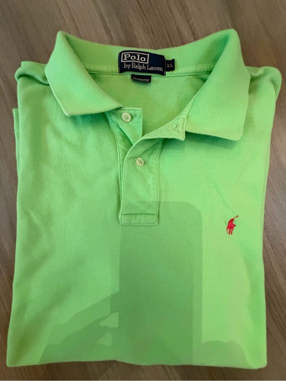 Ralph Lauren Men’s Lime Green Polo Shirt with Red Pony